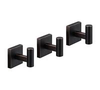 KOKOSIRI Robe Hooks Bathroom Towel Coat Hook for Bath Kitchen Hardware Wall Mounted, 3 Pack Oil Rubbed Bronze Stainless Steel B1013ORB-P3