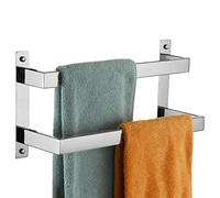 KOKOSIRI Towel Bars Hand Towel Holders 16 Inches Chrome Bathroom 2-Tiers Ladder Towel Rails Wall Mounted Towels Shelves Rack Polished Stainless Steel, B5008CH-L16
