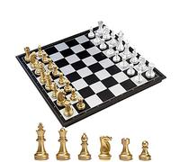 KOKOSUN Magnetic Chess Set with Folding Chess Board Gold and Silver Pieces Storage Convenient, Educational Toys/Gift for Kids and Adults (36×36cm)