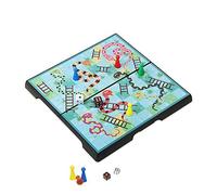 KOKOSUN Snakes and Ladders Board Game Travel Set, Magnetic Folding Board, Traditional Family Fun Game Toys for Kids and Adults