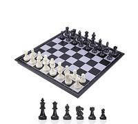 KOKOSUN Travel Chess Set Magnetic Folding Chess Board Age 6+, Black and White Pieces, Storage Convenient, Educational Toys/Gift for Kids and Adults (25x25cm)