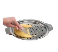KOKSII Stainless Steel Spaetzle Maker Lid with Scraper Traditional German Egg Noodle Maker Pan Pot Spaghetti Strainer