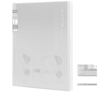 Kokuyo 20-Pocket Binder with Plastic Sleeves 8.5"x11" (Clear), A4 and US Letter Expandable Art Portfolio Folder with Clear Sheet Protectors. 40 Pages of Presentation Display Book. (RA-N20T)