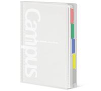 KOKUYO 5 Subject Spiral Notebook, Campus A4 Refillable Journal with 5 Tab Dividers, 100 Sheets in 7mm Dotted Ruled Loose Leaf Paper, Clear, Japan Import