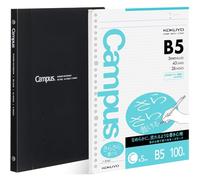 KOKUYO 5 Subject Spiral Notebook, Campus B5 Refillable Journal with 5 Tab Dividers, 65 Sheets Capacity, 100 Sheets in 5mm Ruled Loose Leaf Paper, Business Slim Type, Black, Japan Import
