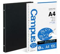 KOKUYO 5 Subject Spiral Notebook, Color Palette A4 Refillable Journal with 5 Tab Dividers, 100 Sheets in 6mm Ruled Loose Leaf Paper, Business Black, Japan Import