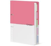 KOKUYO 5 Subject Spiral Notebook Journal, Campus 110 Sheets A4 Refillable Notebook with Dividers Tabs, College Ruled Binder Notebook for Work School Note Taking, Light Pink, Japan Import