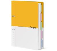 KOKUYO 5 Subject Spiral Notebook Journal, Campus 110 Sheets A4 Refillable Notebook with Dividers Tabs, College Ruled Binder Notebook for Work School Note Taking, Yellow, Japan Import