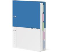 KOKUYO 5 Subject Spiral Notebook Journal, Campus 110 Sheets B5 Refillable Notebook with Dividers Tabs, 6mm Dot Lined Binder Notebook for Work School Note Taking. 9" x 10.5", Blue