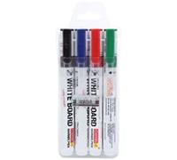 KOKUYO CAMLIN 4 x Bullet Tip BLACK BLUE RED GREEN Quality Whiteboard Marker Pens