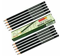 KOKUYO CAMLIN 5B Graded Drawing Pencils Combo Pack Sketch Tone Draw Write Finest Crystalline Graphite Lead (10 x 5B Grade Pencils + 4 x PATEL Black Ball Pens)