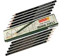 KOKUYO CAMLIN B Graded Artist Drawing Pencils Value Pack Finest Crystalline Graphite Lead Sketch Tone Draw Write (10 x B Grade Pencils + 2 x PATEL Black Ball Pens)