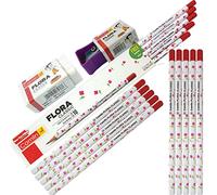 KOKUYO CAMLIN Flora Classic Dark Smooth - 10 HB Pencils With Free Eraser & Sharpener