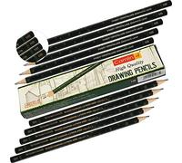 KOKUYO CAMLIN HB Graded Artist Drawing Pencils Value Pack Finest Crystalline Graphite Lead Sketch Tone Draw Write (10 x HB Grade Pencils + 2 x PATEL Black Ball Pens)
