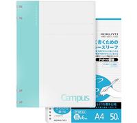 KOKUYO Campus 2x2 Spiral Binder Notebook Set, A4 Refillable Notebook + 50 Refill Papers with 6mm Dot Ruled, 40 Sheet Capacity, Light Blue, Perfect for Work, Study & Journal