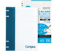 Kokuyo Campus 2x2 Spiral Binder Notebook Set, A5 Refillable Notebook + 100 Refill Papers with 6mm Dot Ruled, 40 Sheet Capacity, 20 Rings, Navy, Perfect for Work, Study & Journal, Japan Import