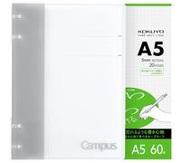 KOKUYO Campus 2x2 Spiral Binder Notebook Set, A5 Refillable Notebook + 60 Refill Papers with 5x5 Graph Ruled, 40 Sheet Capacity, Gray, Perfect for Work, Study & Journal, Japan Import