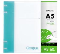 KOKUYO Campus 2x2 Spiral Binder Notebook Set, A5 Refillable Notebook + 60 Refill Papers with 5x5 Graph Ruled, 40 Sheet Capacity, Light Blue, Perfect for Work, Study & Journal, Japan Import