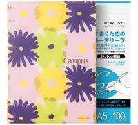 KOKUYO Campus 2x2 Spiral Binder Set, Refillable Binder (Floral (SOUSOU), A5, 6mm Dot Ruled*100 sheets)