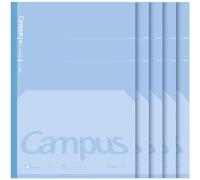 KOKUYO Campus Composition Kimochii Notebook, 5 Pack Feels Flat Semi-B5 Comp Book, Blue, Dot A 7mm Ruled, 30 Sheets School Lined Journal Notebook for Work Study Note Taking. Japan Import (NO-FL3CAT-B)