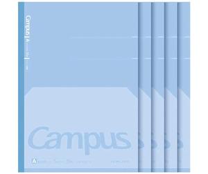 KOKUYO Campus Composition Kimochii Notebook, 5 Pack Feels Flat Semi-B5 Comp Book, Blue, Dot A 7mm Ruled, 30 Sheets School Lined Journal Notebook for Work Study Note Taking. Japan Import (NO-FL3CAT-B)
