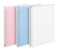 Kokuyo Campus Easy-Carry Slim Binder Smart-Ring A5 20-Ring Set of 3 (Light Pink, Light Blue & Clear, A5)