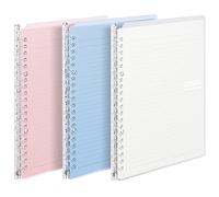 KOKUYO Campus Easy-Carry Slim Binder Smart-Ring B5 26-Ring Set OF 3 (Light Pink, Light Blue & Clear, B5)