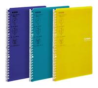 Kokuyo Campus Easy-Carry Slim Binder"Smart-Ring" B5 26-Ring Set of 3 (Vivid Yellow, Turquoise & Purple, B5)