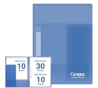 Kokuyo Campus Easy to Review Print File, Clip Folder, File Folder, A4, Blue, Japan Import (FU-CE755B)