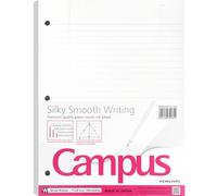Kokuyo Campus Loose Leaf Paper for 3 Ring Binders, 8-1/4"x11”, Wide Ruled Notebook Paper, 100 Sheets, Japanese Smooth Paper Prevents Ink Bleeding, School Suppliers, Made in Japan (WSG-NO-887G3)