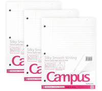 Kokuyo Campus Loose Leaf Paper for 3 Ring Binders, 8-1/4"x11”, Wide Ruled Notebook Paper, 300 Sheets, Japanese Smooth Paper Prevents Ink Bleeding, School Suppliers, Made in Japan (WSG-NO-887G3)