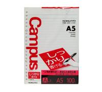 Kokuyo Campus Loose Leaf Paper - Shikkari - A5 - 7 mm Rule - 20 Holes - 100 Sheets by Kokuyo