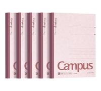 KOKUYO Campus Notebook, A 7mm Ruled, Semi-B5, 100 Sheets, 30 Lines, Pink, Pack of 5, Japan Import (NO-10AN)