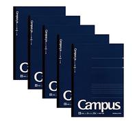 KOKUYO Campus Notebook, Business Type, Dot B 6mm Ruled, Semi-B5, 50 Sheets, 37 Lines, Navy Cover, Pack of 5, Japan Import (NO-5BT-DB)
