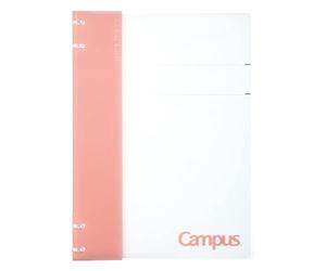 Kokuyo Campus Refillable Notebook, A4 2x2 Slim Ring Binder Notebook with Customizable Title Page, 40 Sheets Capacity. Suitable for 30 Holes Loose Leaf Paper, Pink (RU-NP174P)