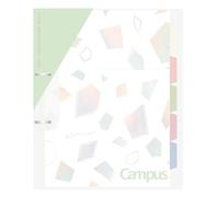 Kokuyo Campus Refillable Notebook, A4 Slim 2 Ring Binder Notebook with 5 Subject Dividers, 100 Sheets Capacity. Suitable for 30 Holes Loose Leaf Paper, Mineral Pistachio Green (Le-PP158-L4LG)