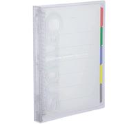 Kokuyo Campus Slide Binder with 5 Tab Dividers, Middle Type, B5, 26 Holes, Up to 100 Sheets, Transparent, Japan Import (RU-P333NT)