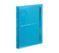 Kokuyo Campus Slide Binder with 5 Tab Dividers, Slim Type, A5, 20 Holes, Up to 65 Sheets, Blue, Japan Import (RU-P133NB)
