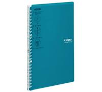 KOKUYO Campus Smart Ring Binder, B5 Blue Green Refillable Binder Notebook 26 Holes with 10 Extra Loose-Leaf Paper, Up to 25 Filler Papers for Work & Study, Japan Import (RU-SP700BG)