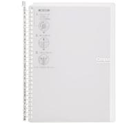 Kokuyo Campus Smart Ring Binder, B5 Transparent Binder Notebook Up to 60 Sheets 26 Holes Slim Binder Folder with 10 Extra Campus Sarasara Loose-Leaf Paper for Work, Study and Journal, Japan Import