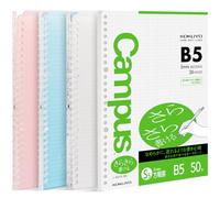 Kokuyo Campus Smart Ring Binders 3 Pack, B5 Notebook Binder + 50 Sheets Graph Filler Paper, 25 Sheet Capacity, 26 Rings, Light Color, Perfect for Work, Study & Journal, Japan Import
