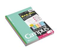 Kokuyo Campus Smooth-Writing Notepad Semi-B5 A-Ruled 7mm 30 Pages 5 Cover Colors -3CATNX5 from Japan [SET of 5]
