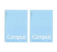 KOKUYO Campus Soft Ring Notebook, A5, B 6mm Dot Ruled, 29 Lines, 50 Sheets, Blue, Set of 2, Japan Import (SU-S131BT-B)