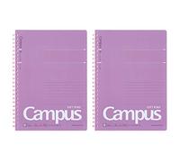 KOKUYO Campus Soft Ring Notebook, A5, B 6mm Dot Ruled, 29 Lines, 50 Sheets, Purple, Set of 2, Japan Import (SU-S131BT-V)