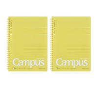 KOKUYO Campus Soft Ring Notebook, A5, B 6mm Dot Ruled, 29 Lines, 50 Sheets, Yellow, Set of 2, Japan Import (SU-S131BT-Y)