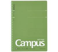 KOKUYO Campus Soft Ring Notebook, Semi-B5, A 7mm Dot Ruled, 29 Lines, 40 Sheets, Green, Japan Import (SU-S111AT-G)