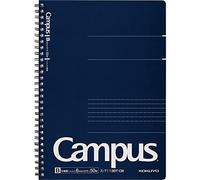 KOKUYO Campus Twin Ring Notebook, Business Type, Dot B 6mm Ruled, Semi-B5, 50 Sheets, 37 Lines, Navy Cover, Japan Import (SU-T113BT-DB)