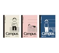 KOKUYO Composition Graph Notebook 3 Pack, A6 Campus 5x5 Grid Notebooks, 80 Sheets Notebook for School, Comp Book for Journal Planner Drawing Perfect for Women Study Note Taking, Noritake