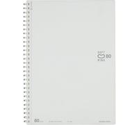 Kokuyo D Shaped Soft Ring Notebook, Unruled, Plain Ruled, 80 Sheets, B5, White, Japan Import (SU-SV308BT-W)