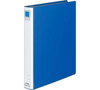 Kokuyo Fu-TL434B Locking Ring Binder, Single Lever, A4, Vertical, Inner Diameter 1.1 inches (27 mm), 4 Holes, Blue, Set of 3